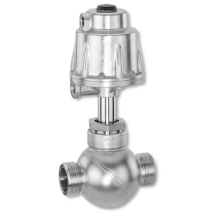 Седельный регулировочный шаровой клапан с пневмоприводом GEMU 582  