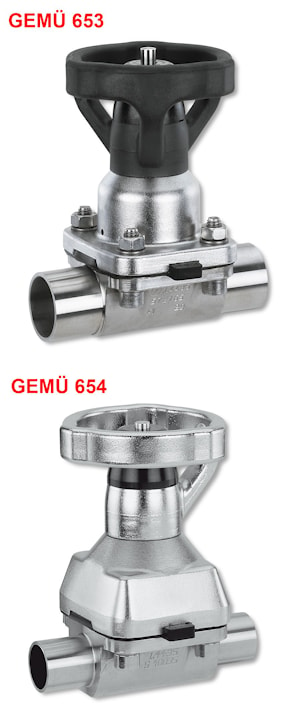 Асептический мембранный клапан с ручным управлением GEMU 653, 654 BioStar  
