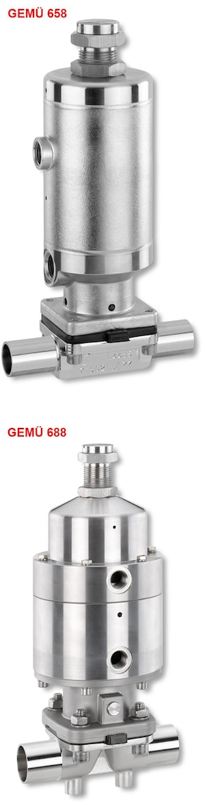 Асептический мембранный клапан с пневмоприводом GEMU 658, 688  